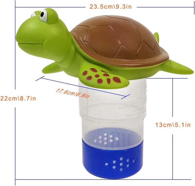 Blufree Chlorine Floater, Floating Chlorine Dispenser for Pools, Cute Turtle Pool Chlorines Floater, Large Capacity Chlorines Pool Floater w/Adjustable Release - Image 5